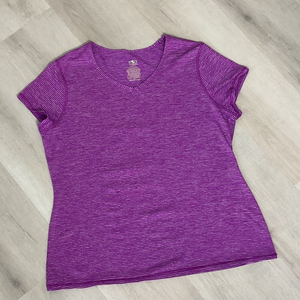 Athletic Works Purple Stripe Activewear Top Womens XL